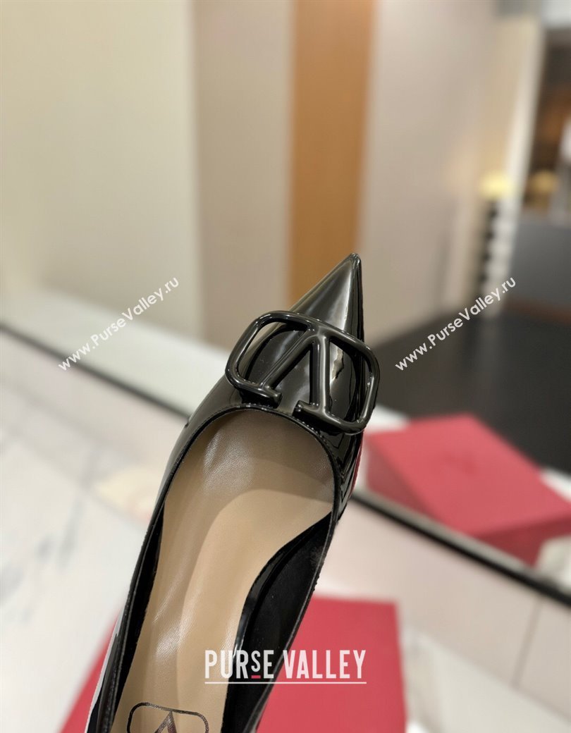 Valentino VLogo Signature Flat Shoes in Patent Calfskin Black 2025 VA082104 (MD-250821020)