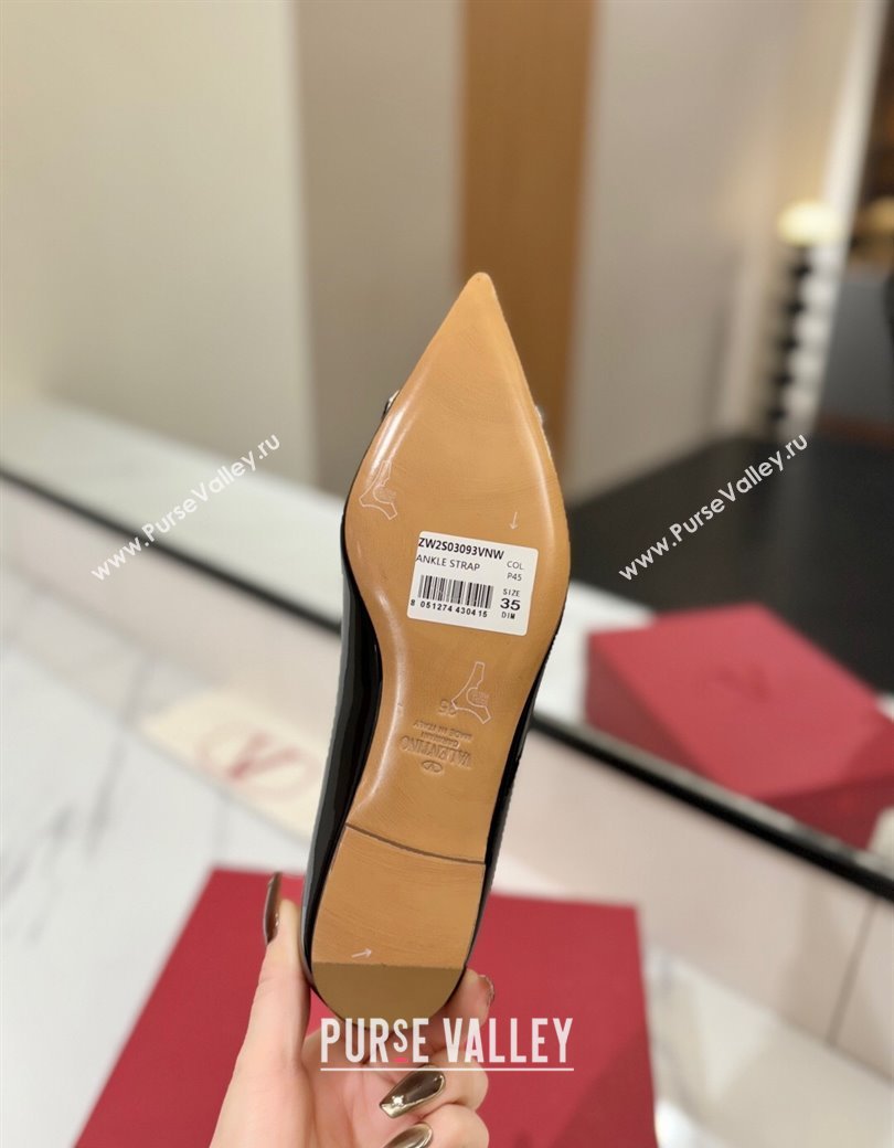 Valentino VLogo Signature Flat Shoes in Patent Calfskin Black 2025 VA082104 (MD-250821020)