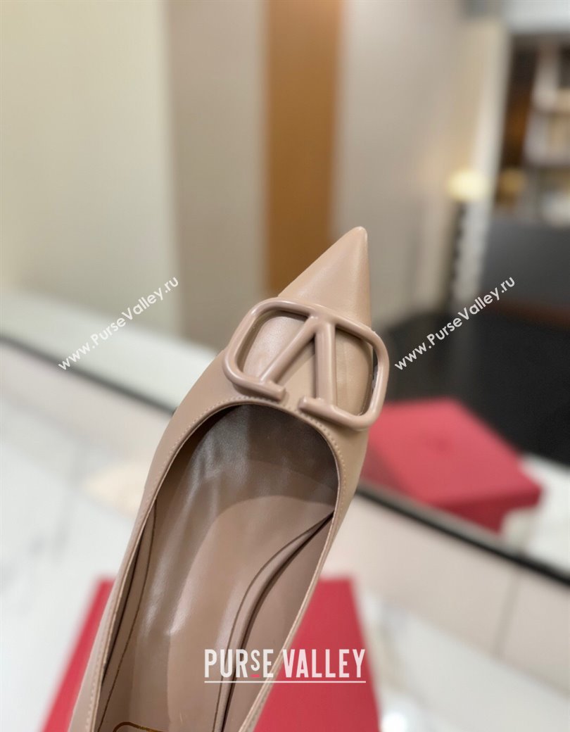 Valentino VLogo Signature Flat Shoes in Calfskin Leather Dusty Nude 2025 VA082104 (MD-250821024)