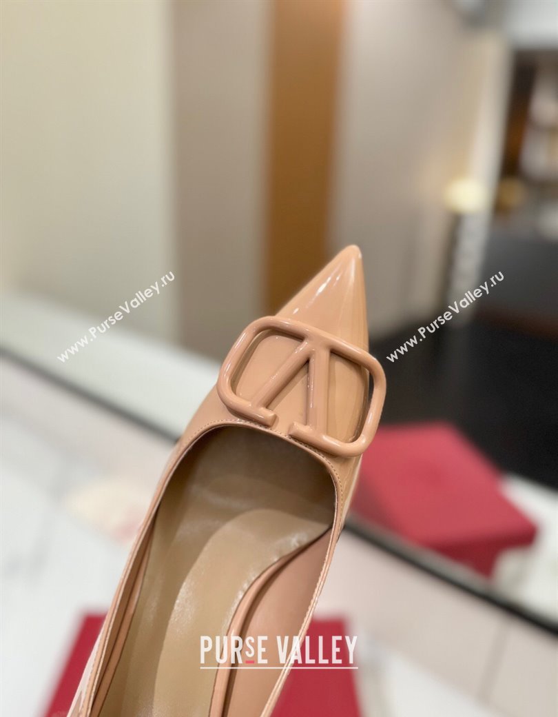 Valentino VLogo Signature Pumps 7.5cm in Patent Calfskin Pale Pink 2025 VA082104 (MD-250821033)