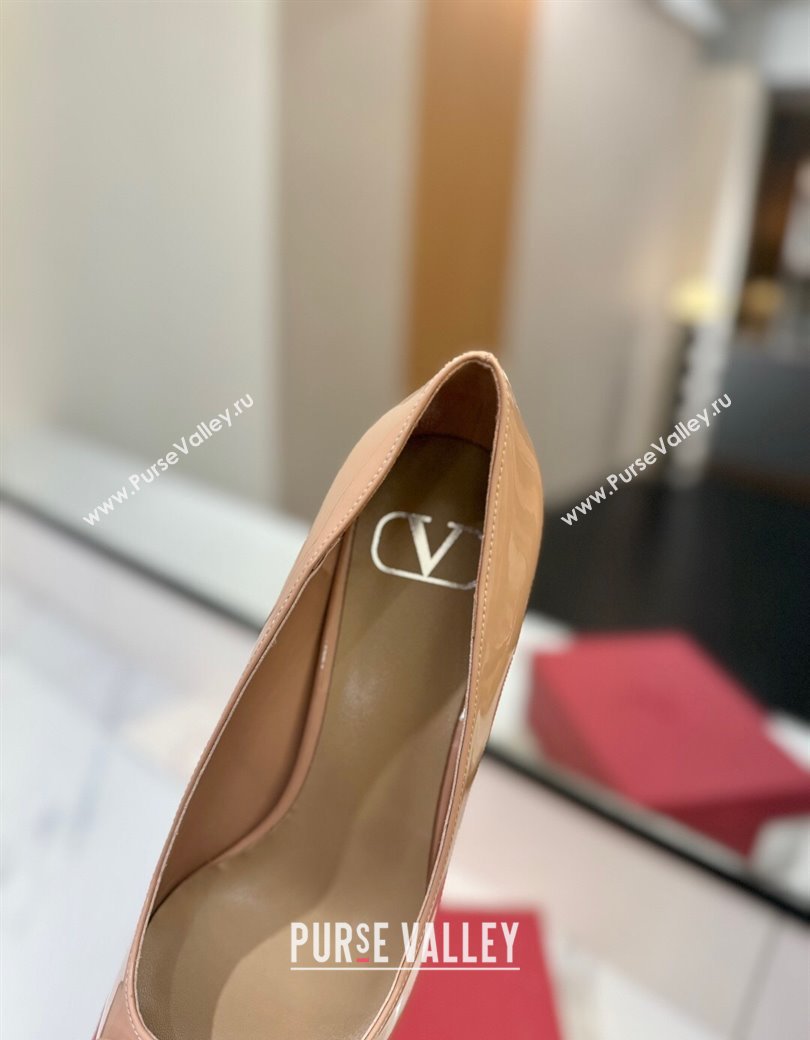 Valentino VLogo Signature Pumps 7.5cm in Patent Calfskin Pale Pink 2025 VA082104 (MD-250821033)