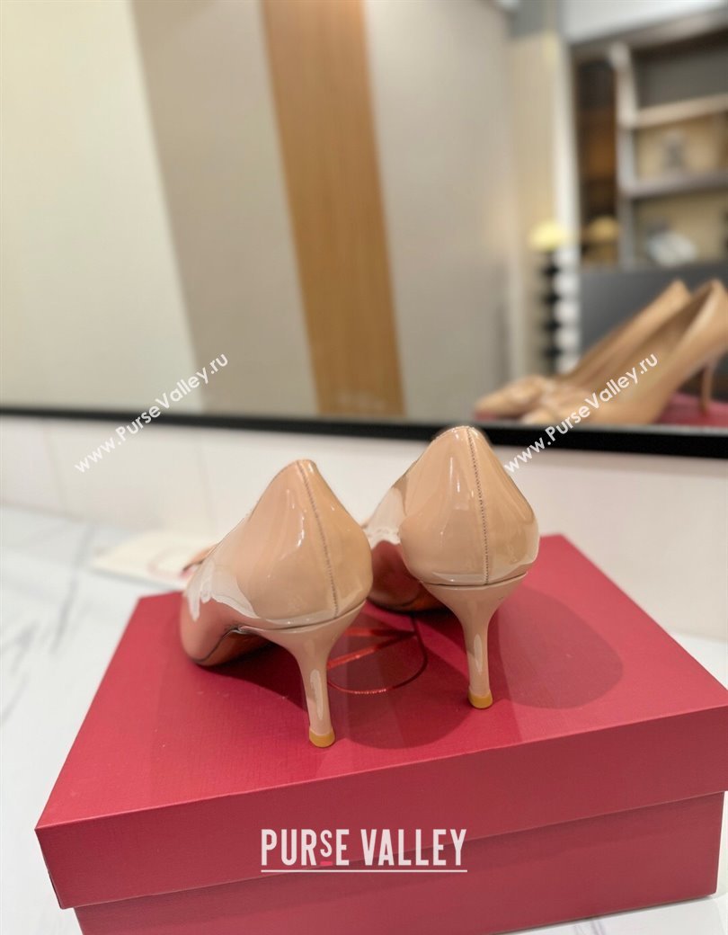 Valentino VLogo Signature Pumps 7.5cm in Patent Calfskin Pale Pink 2025 VA082104 (MD-250821033)