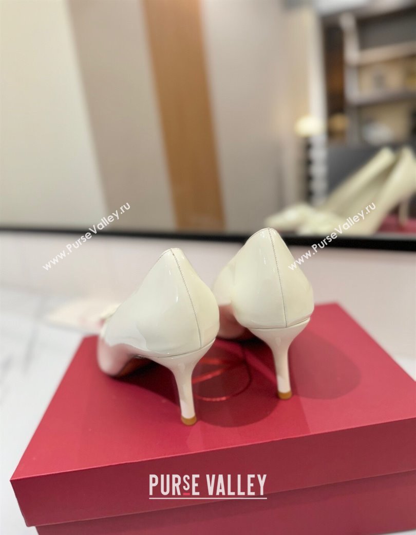 Valentino VLogo Signature Pumps 7.5cm in Patent Calfskin White 2025 VA082104 (MD-250821034)