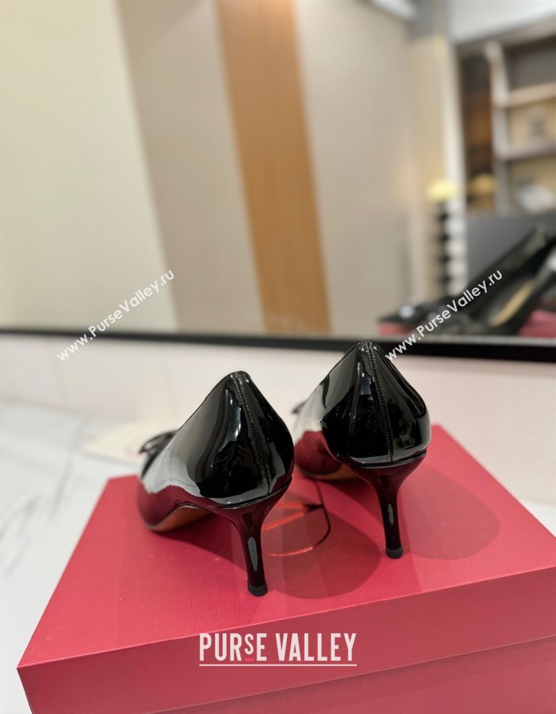 Valentino VLogo Signature Pumps 7.5cm in Patent Calfskin All Black 2025 VA082104 (MD-250821036)
