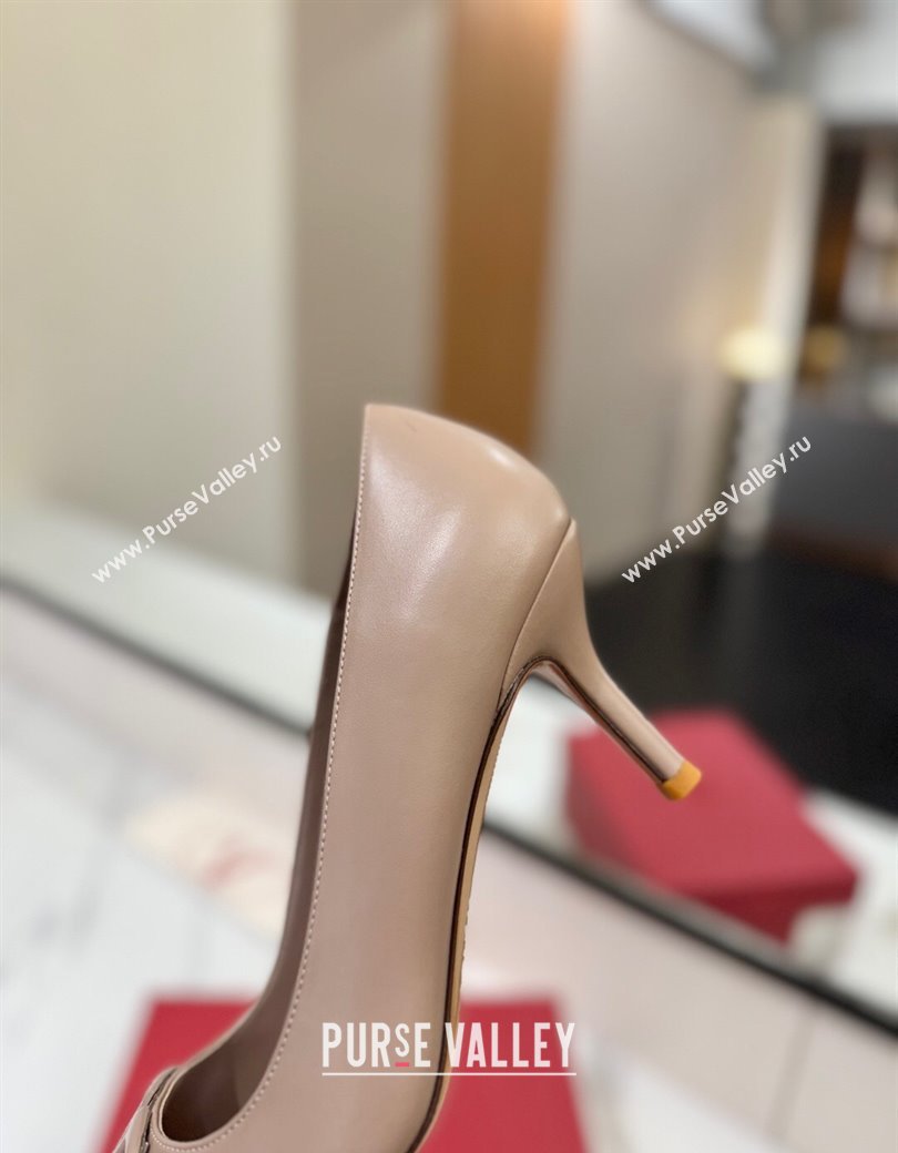 Valentino VLogo Signature Pumps 7.5cm in Calfskin Leather Light Pink 2025 VA082104 (MD-250821026)