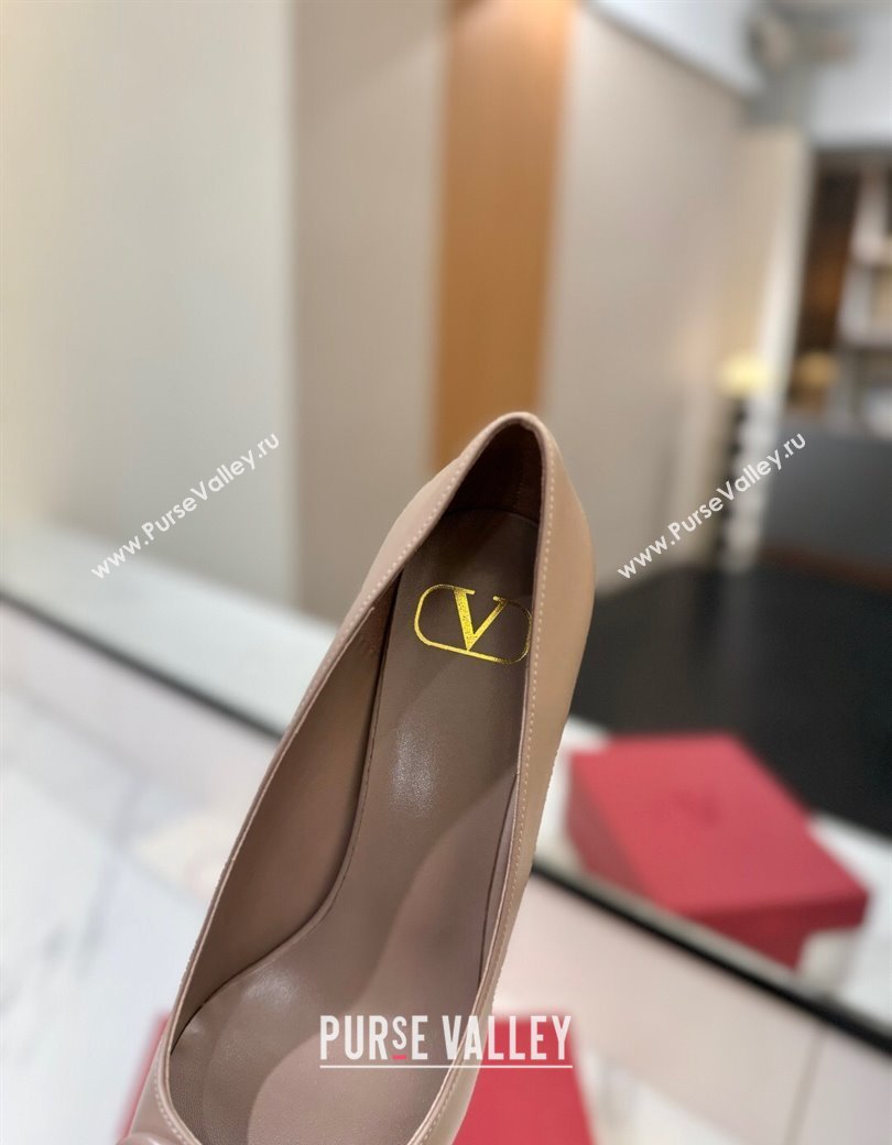 Valentino VLogo Signature Pumps 7.5cm in Calfskin Leather Light Pink 2025 VA082104 (MD-250821026)
