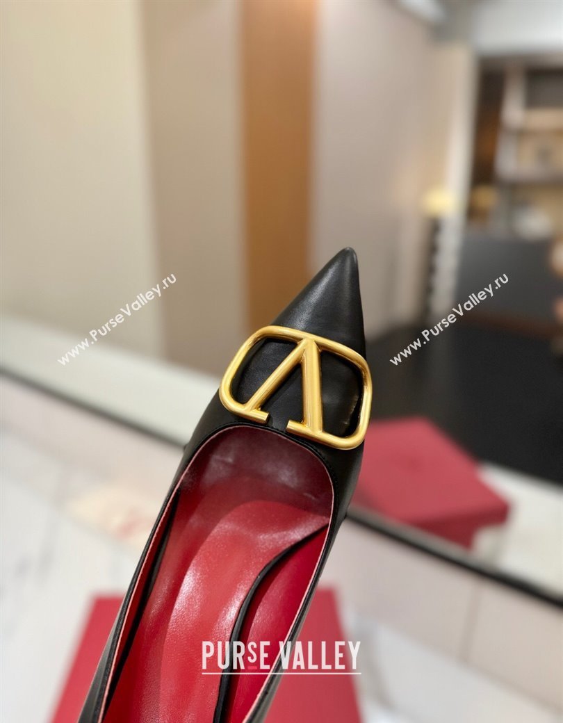 Valentino VLogo Signature Pumps 7.5cm in Calfskin Leather Black2 2025 VA082104 (MD-250821029)
