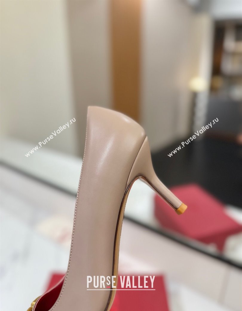 Valentino VLogo Signature Pumps 7.5cm in Calfskin Leather Dusty Beige 2025 VA082104 (MD-250821031)