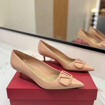 Valentino VLogo Signature Pumps 4.5cm in Patent Calfskin Pale Pink 2025 VA082104 (MD-250821037)