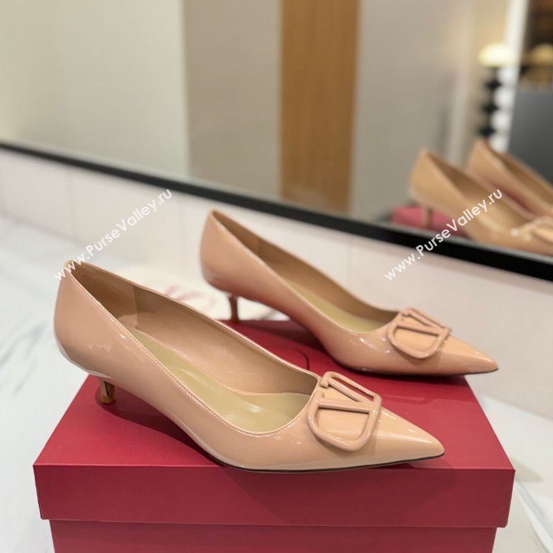 Valentino VLogo Signature Pumps 4.5cm in Patent Calfskin Pale Pink 2025 VA082104 (MD-250821037)