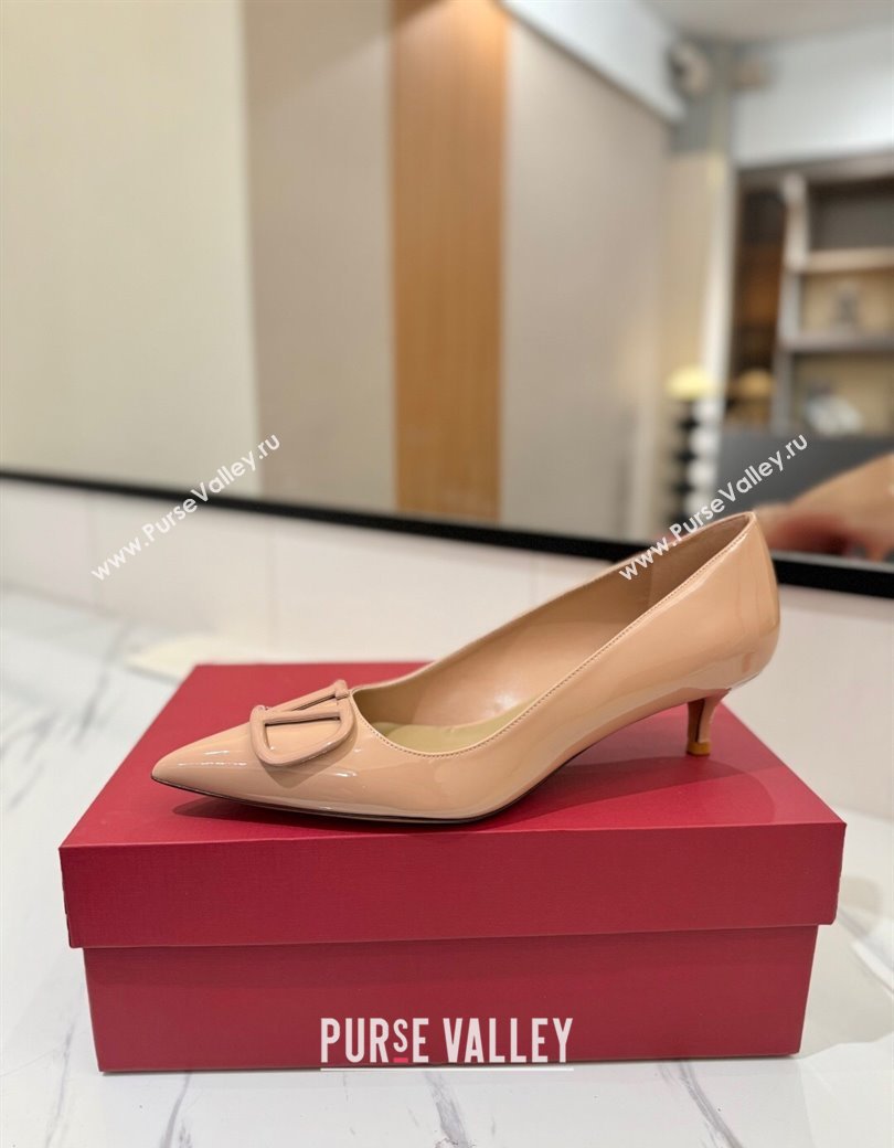 Valentino VLogo Signature Pumps 4.5cm in Patent Calfskin Pale Pink 2025 VA082104 (MD-250821037)