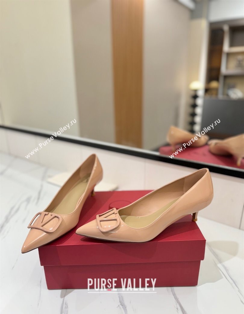 Valentino VLogo Signature Pumps 4.5cm in Patent Calfskin Pale Pink 2025 VA082104 (MD-250821037)