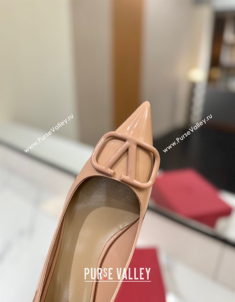 Valentino VLogo Signature Pumps 4.5cm in Patent Calfskin Pale Pink 2025 VA082104 (MD-250821037)