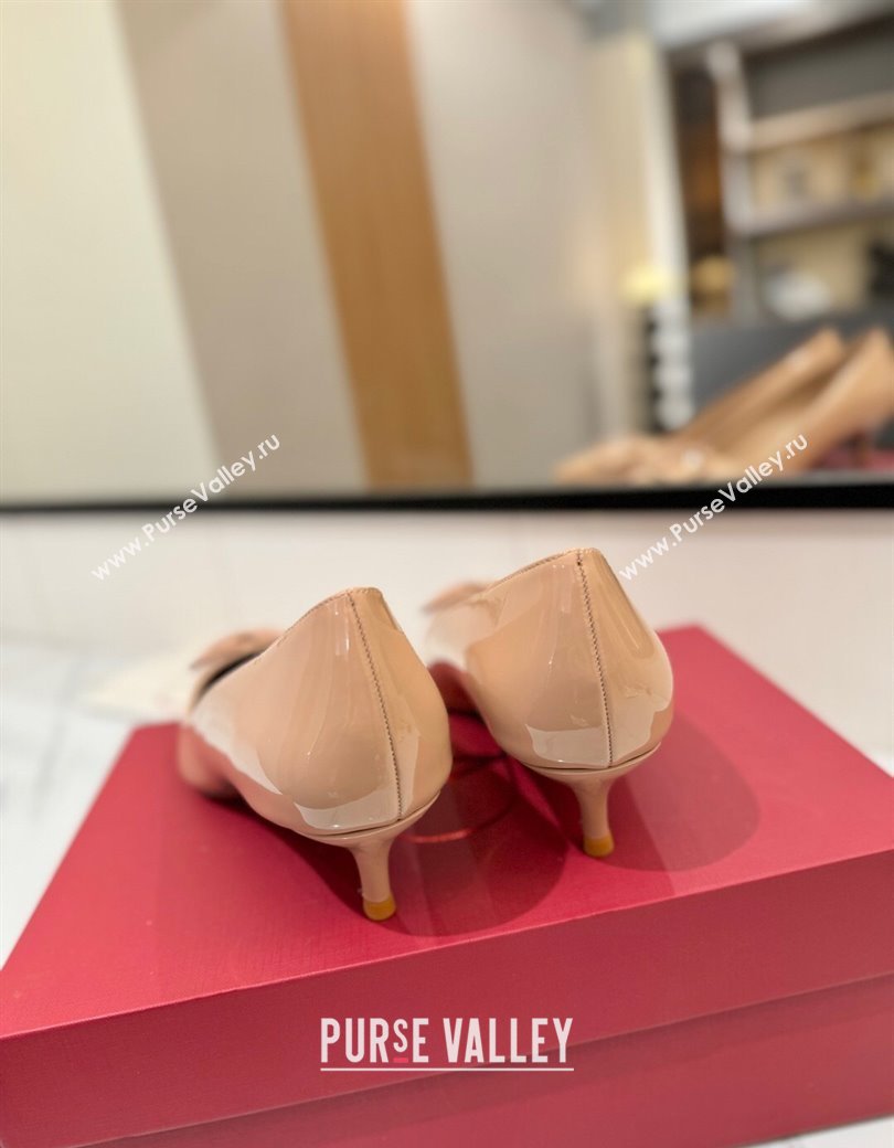 Valentino VLogo Signature Pumps 4.5cm in Patent Calfskin Pale Pink 2025 VA082104 (MD-250821037)