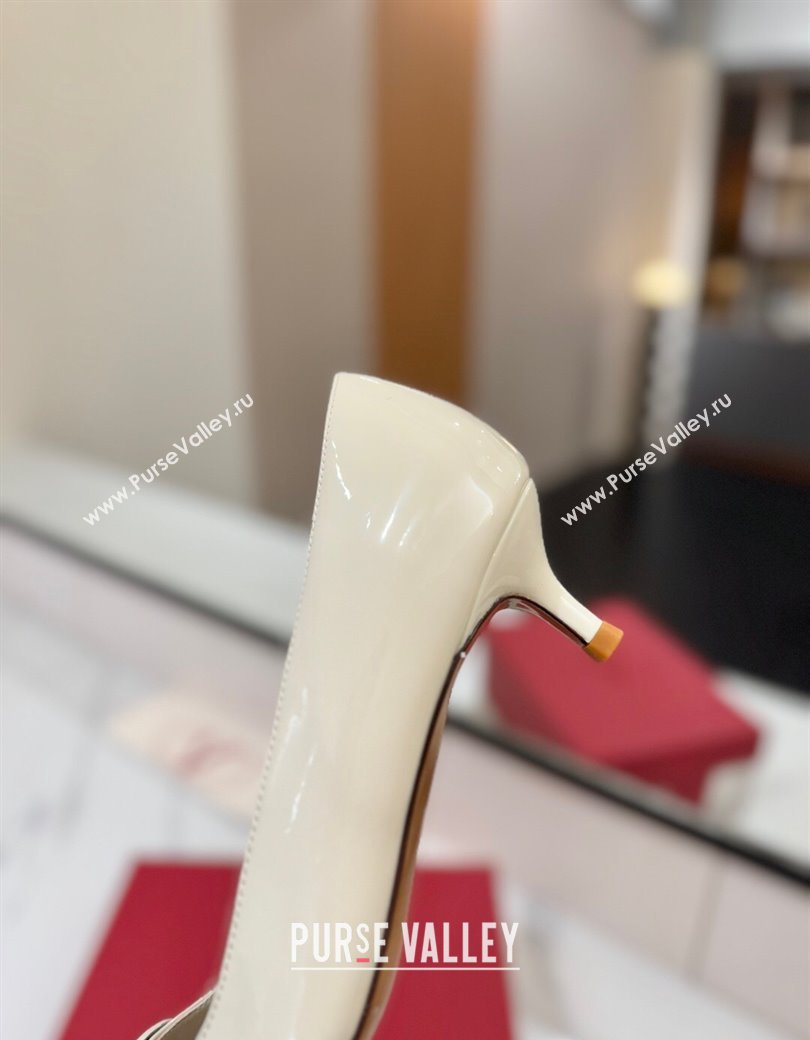 Valentino VLogo Signature Pumps 4.5cm in Patent Calfskin White 2025 VA082104 (MD-250821038)