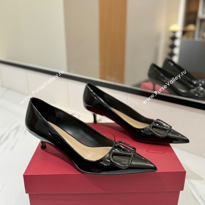 Valentino VLogo Signature Pumps 4.5cm in Patent Calfskin Black 2025 VA082104 (MD-250821039)