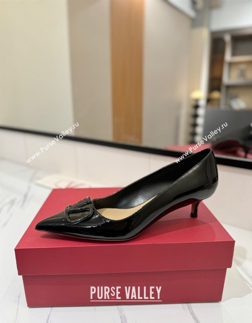 Valentino VLogo Signature Pumps 4.5cm in Patent Calfskin Black 2025 VA082104 (MD-250821039)