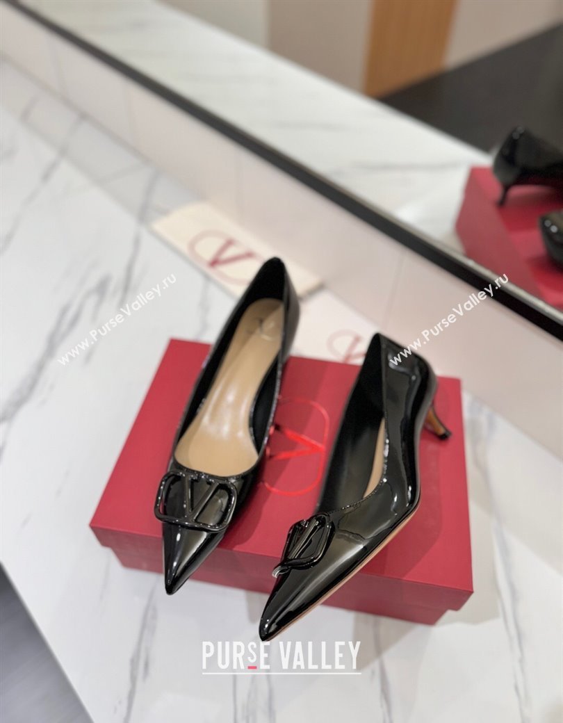 Valentino VLogo Signature Pumps 4.5cm in Patent Calfskin Black 2025 VA082104 (MD-250821039)