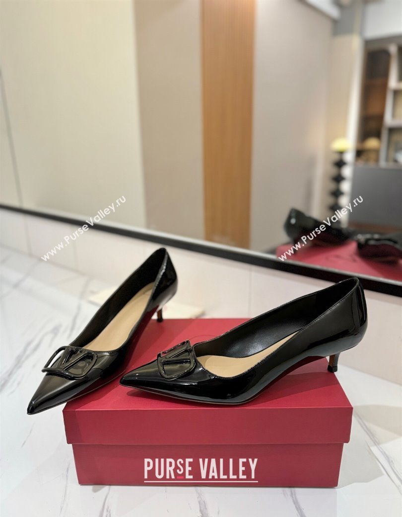 Valentino VLogo Signature Pumps 4.5cm in Patent Calfskin Black 2025 VA082104 (MD-250821039)