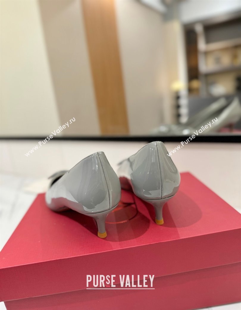 Valentino VLogo Signature Pumps 4.5cm in Patent Calfskin Grey 2025 VA082104 (MD-250821040)
