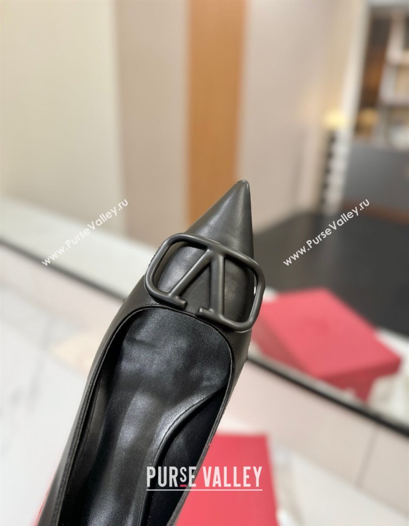 Valentino VLogo Signature Pumps 4.5cm in Calfskin Leather All Black 2025 VA082104 (MD-250821042)