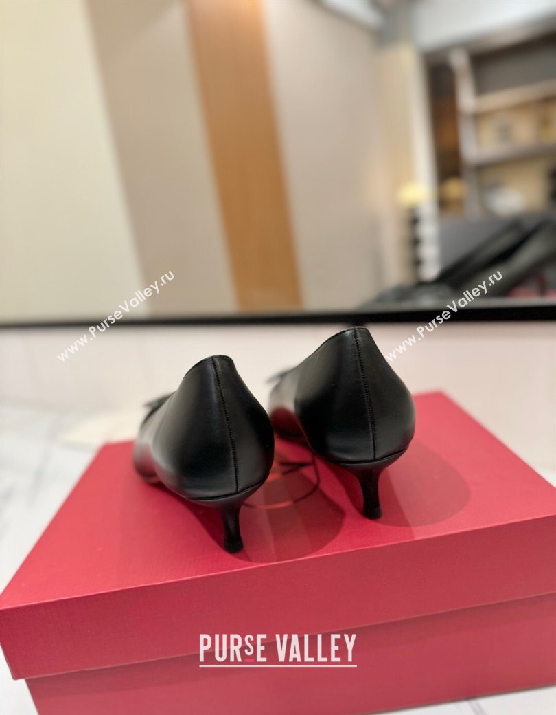 Valentino VLogo Signature Pumps 4.5cm in Calfskin Leather All Black 2025 VA082104 (MD-250821042)