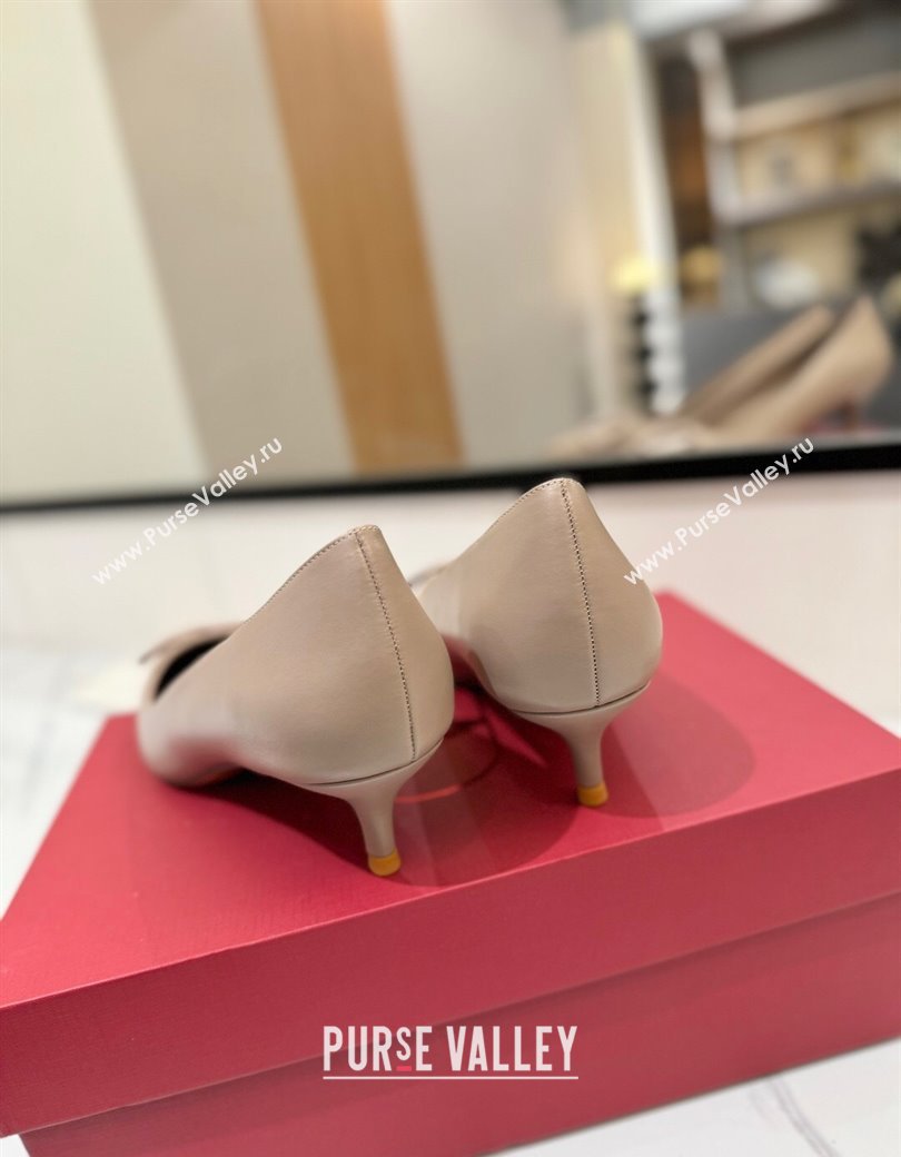 Valentino VLogo Signature Pumps 4.5cm in Calfskin Leather All Dusty Beige 2025 VA082104 (MD-250821043)