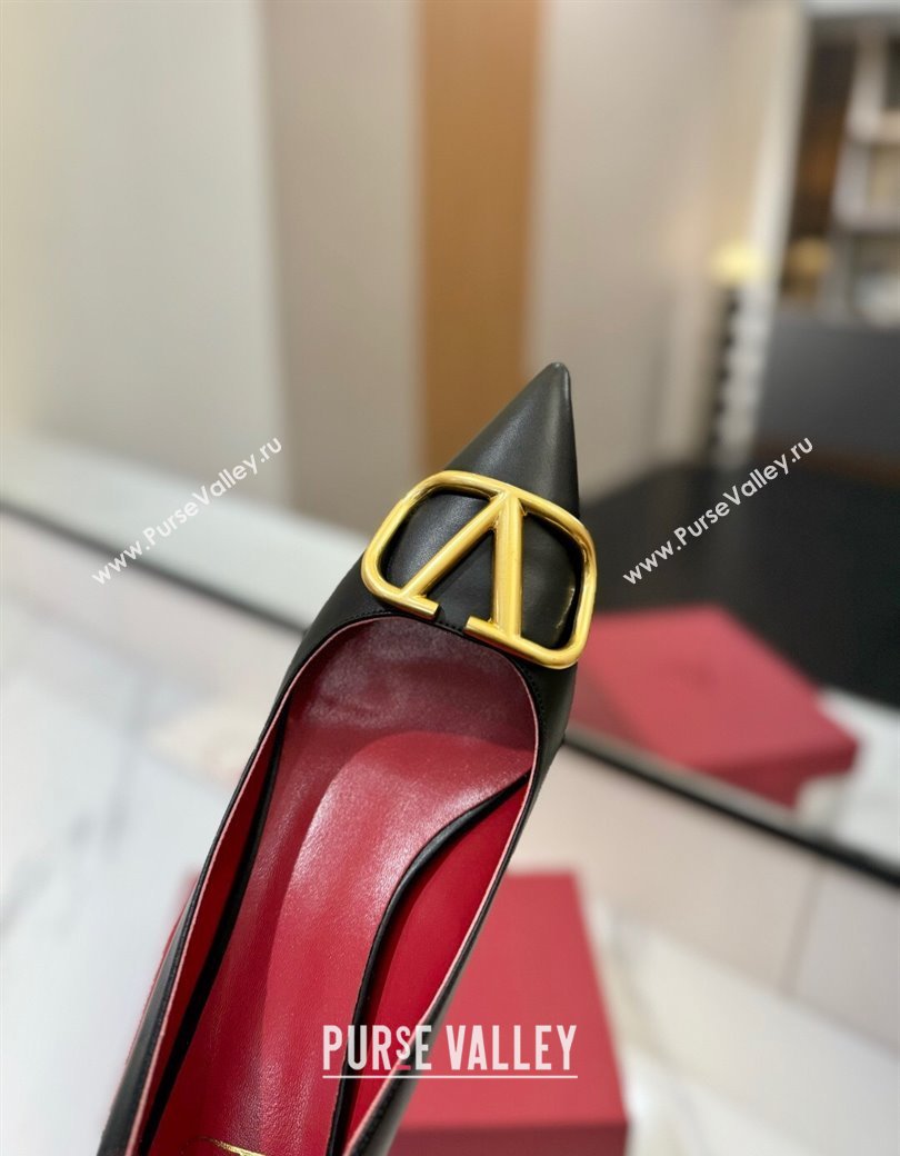 Valentino VLogo Signature Pumps 4.5cm in Calfskin Leather Black2 2025 VA082104 (MD-250821045)