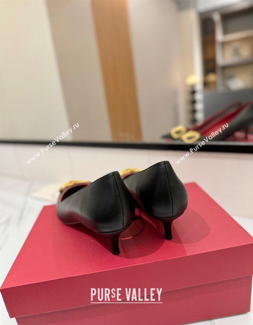 Valentino VLogo Signature Pumps 4.5cm in Calfskin Leather Black2 2025 VA082104 (MD-250821045)