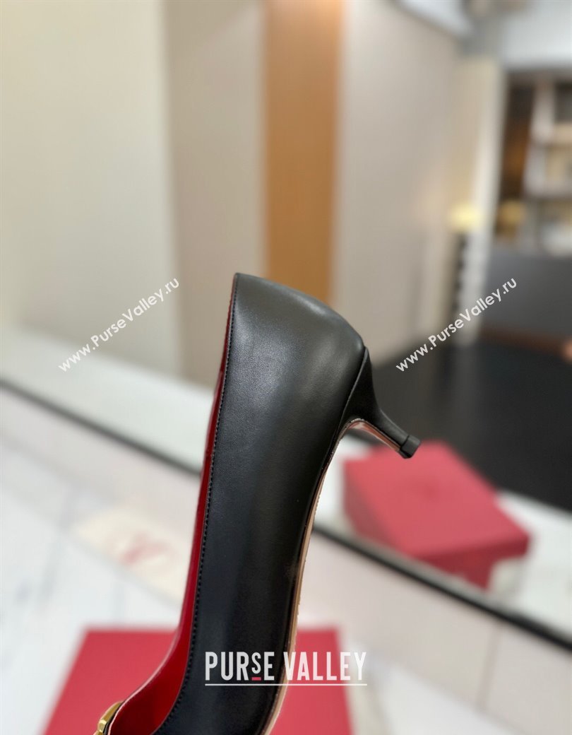 Valentino VLogo Signature Pumps 4.5cm in Calfskin Leather Black2 2025 VA082104 (MD-250821045)