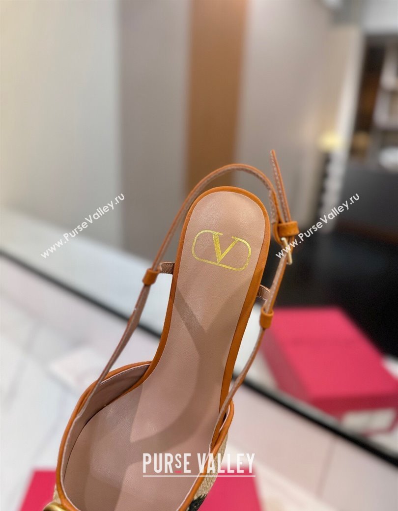 Valentino VLogo Signature Cherryfic Slingback Pumps 5cm in Raffia Straw 2025 (MD-250821053)