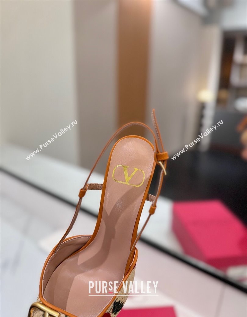 Valentino VLogo Signature Cherryfic Slingback Pumps 8cm in Raffia Straw 2025 (MD-250821054)