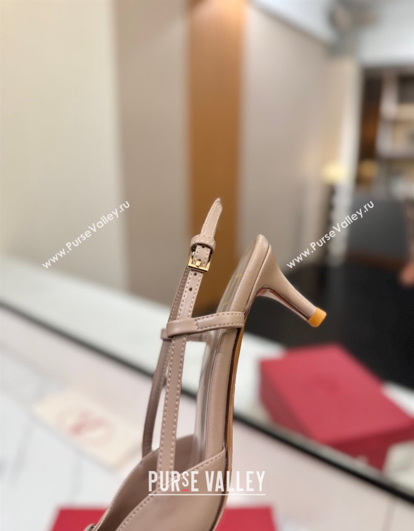 Valentino VLogo Signature Slingback Pumps 4.5cm in Matte Calfskin Dusty Nude 2025 VA082110 (MD-250821074)