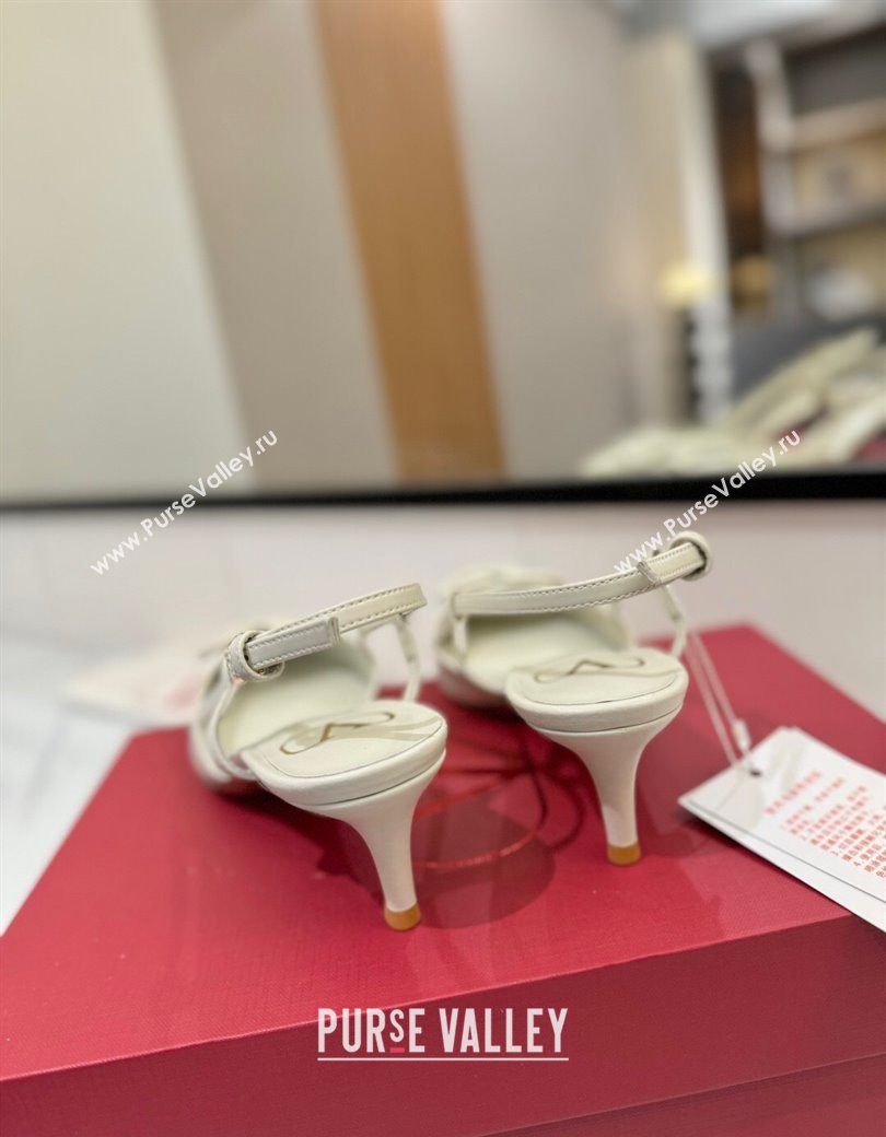 Valentino VLogo Signature Slingback Pumps 4.5cm in Matte Calfskin All White 2025 VA082110 (MD-250821075)