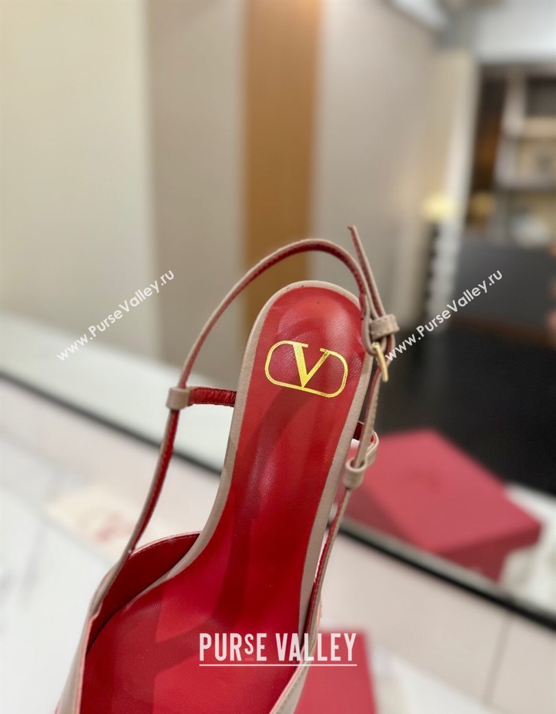 Valentino VLogo Signature Slingback Pumps 4.5cm in Matte Calfskin Dusty Beige 2025 VA082110 (MD-250821078)