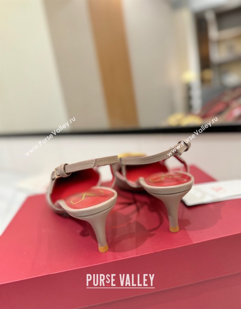 Valentino VLogo Signature Slingback Pumps 4.5cm in Matte Calfskin Dusty Beige 2025 VA082110 (MD-250821078)