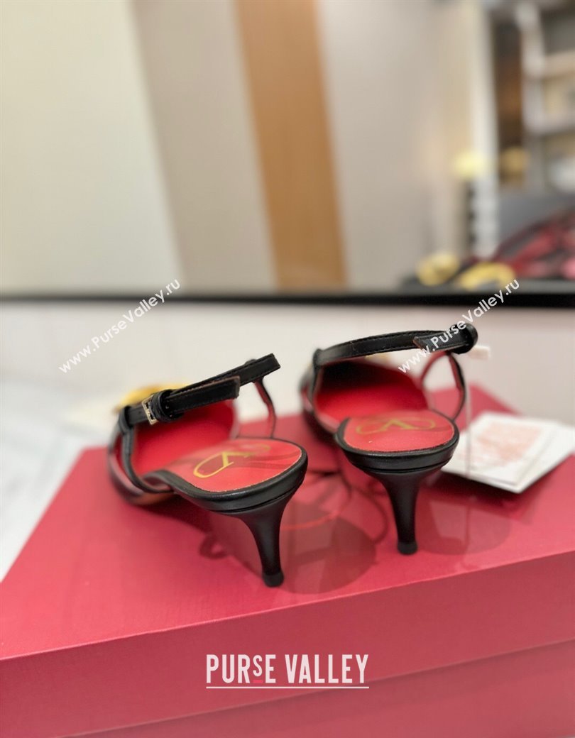 Valentino VLogo Signature Slingback Pumps 4.5cm in Matte Calfskin Black2 2025 VA082110 (MD-250821079)