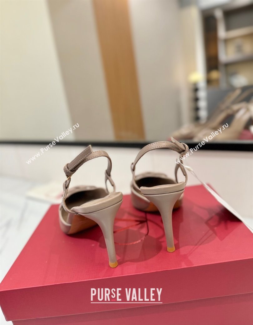 Valentino VLogo Signature Slingback Pumps 8cm in Matte Calfskin Dusty Nude 2025 VA082110 (MD-250821081)