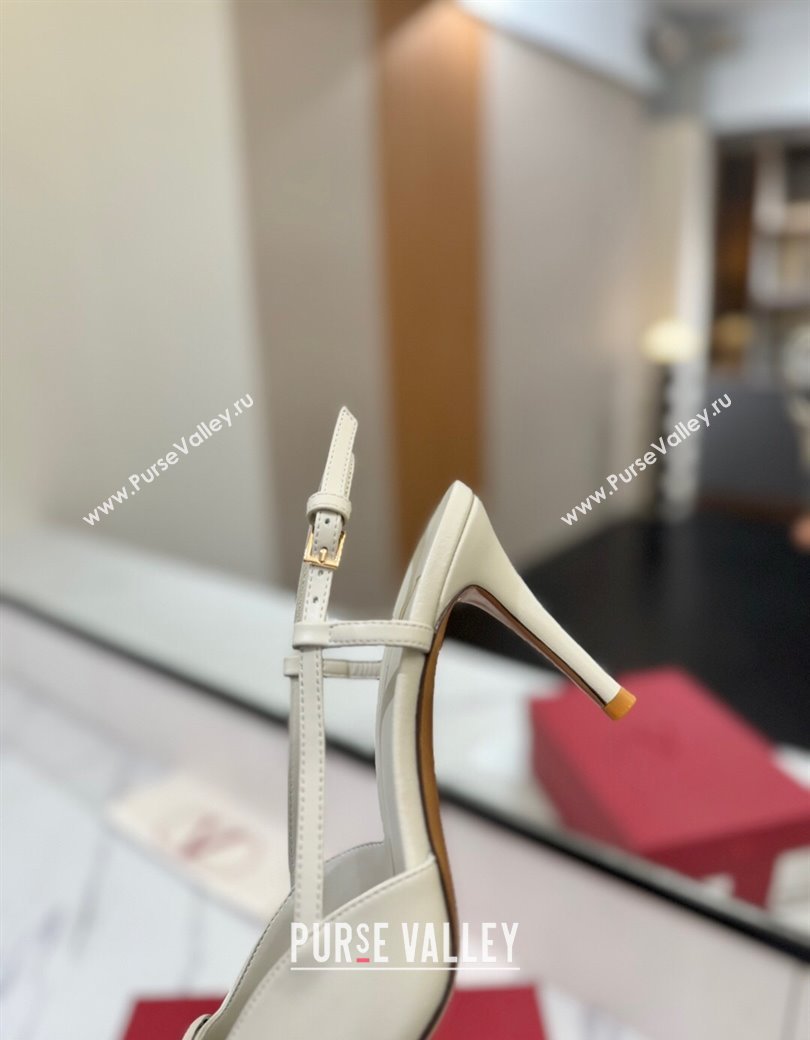 Valentino VLogo Signature Slingback Pumps 8cm in Matte Calfskin All White 2025 VA082110 (MD-250821083)