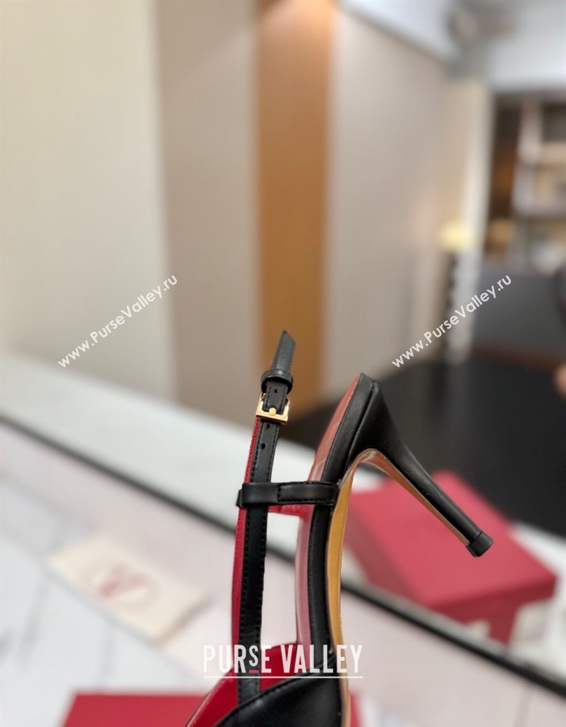 Valentino VLogo Signature Slingback Pumps 8cm in Matte Calfskin Black2 2025 VA082110 (MD-250821085)