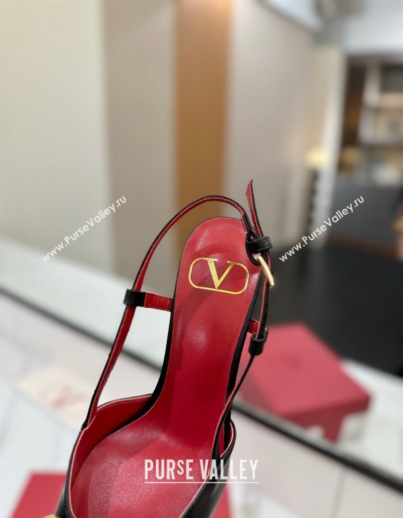 Valentino VLogo Signature Slingback Pumps 8cm in Matte Calfskin Black2 2025 VA082110 (MD-250821085)