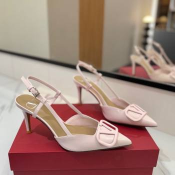 Valentino VLogo Signature Slingback Pumps 8cm in Patent Calfskin Light Pink 2025 VA082111 (MD-250821088)