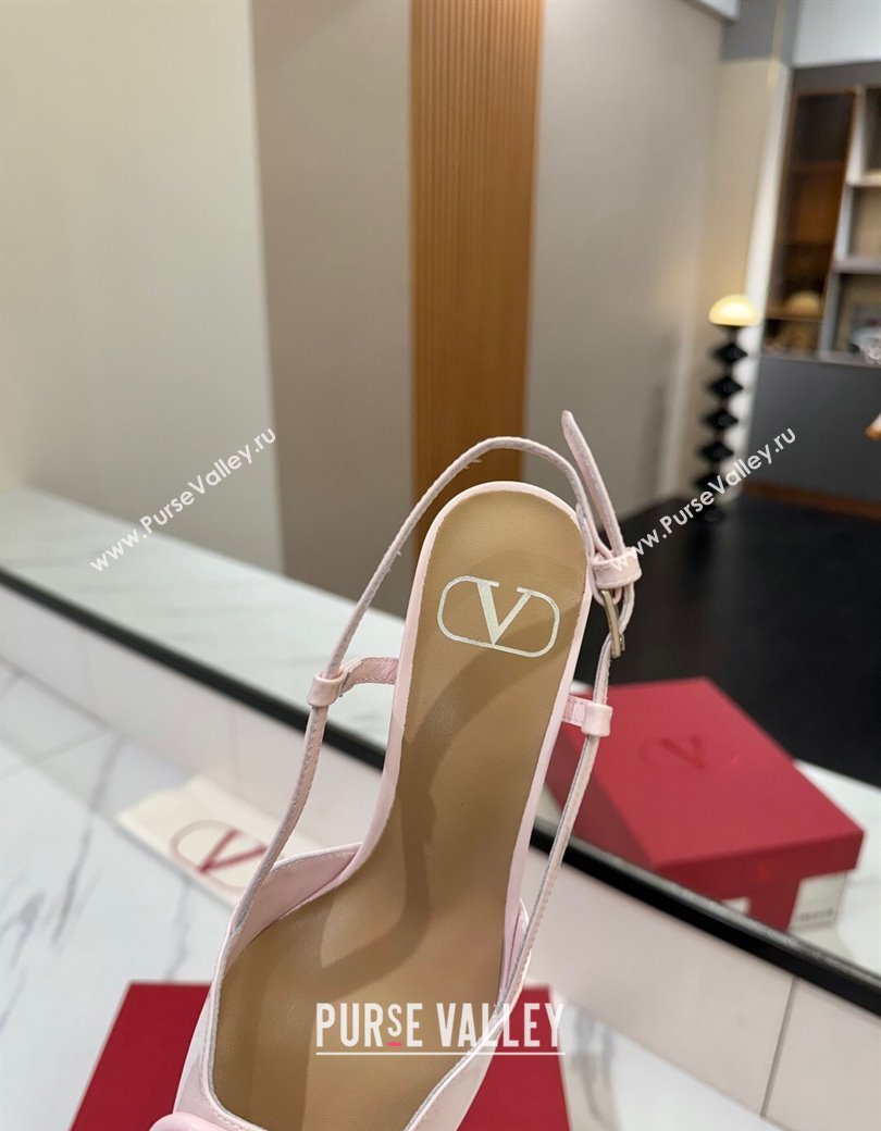 Valentino VLogo Signature Slingback Pumps 8cm in Patent Calfskin Light Pink 2025 VA082111 (MD-250821088)