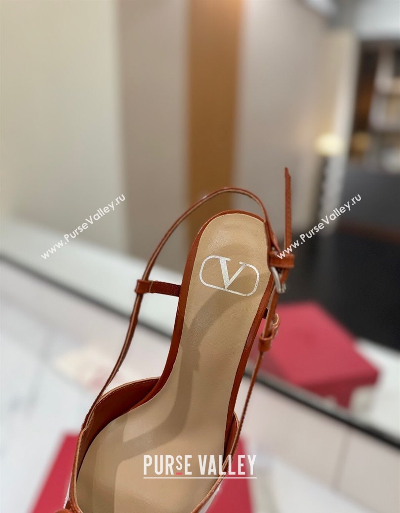 Valentino VLogo Signature Slingback Pumps 4.5cm in Patent Calfskin Brown 2025 VA082111 (MD-250821097)