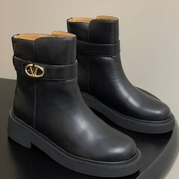 Valentino VLogo Signature Ankle Boots in Calfskin Black 2025 VA082102 (MD-250821006)
