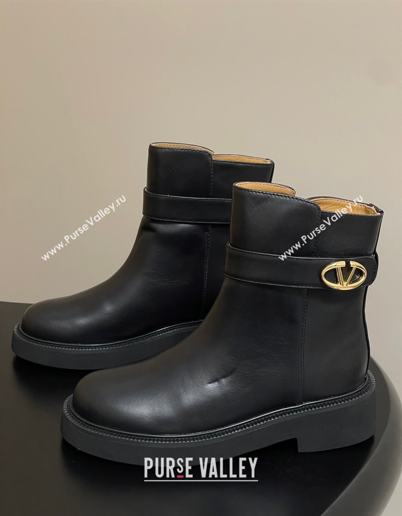 Valentino VLogo Signature Ankle Boots in Calfskin Black 2025 VA082102 (MD-250821006)