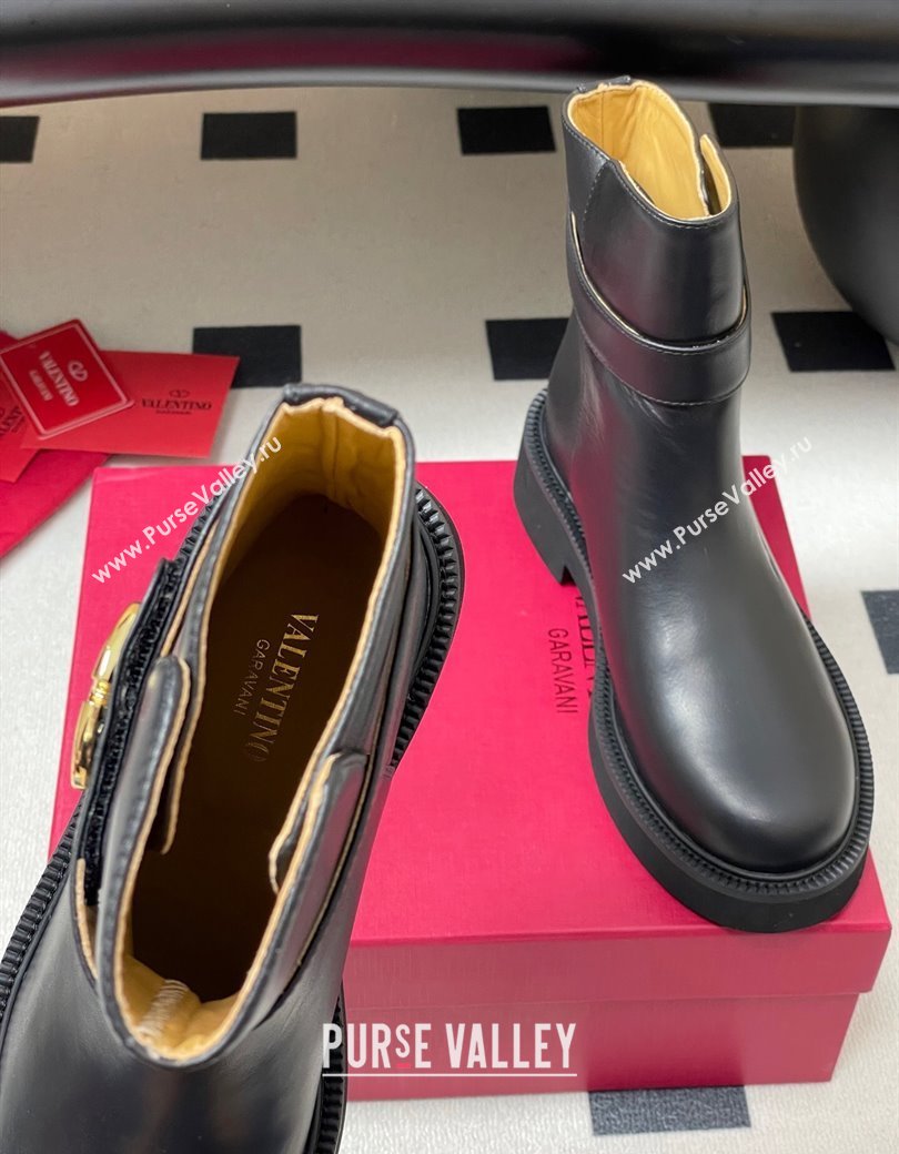 Valentino VLogo Signature Ankle Boots in Calfskin Black 2025 VA082102 (MD-250821006)