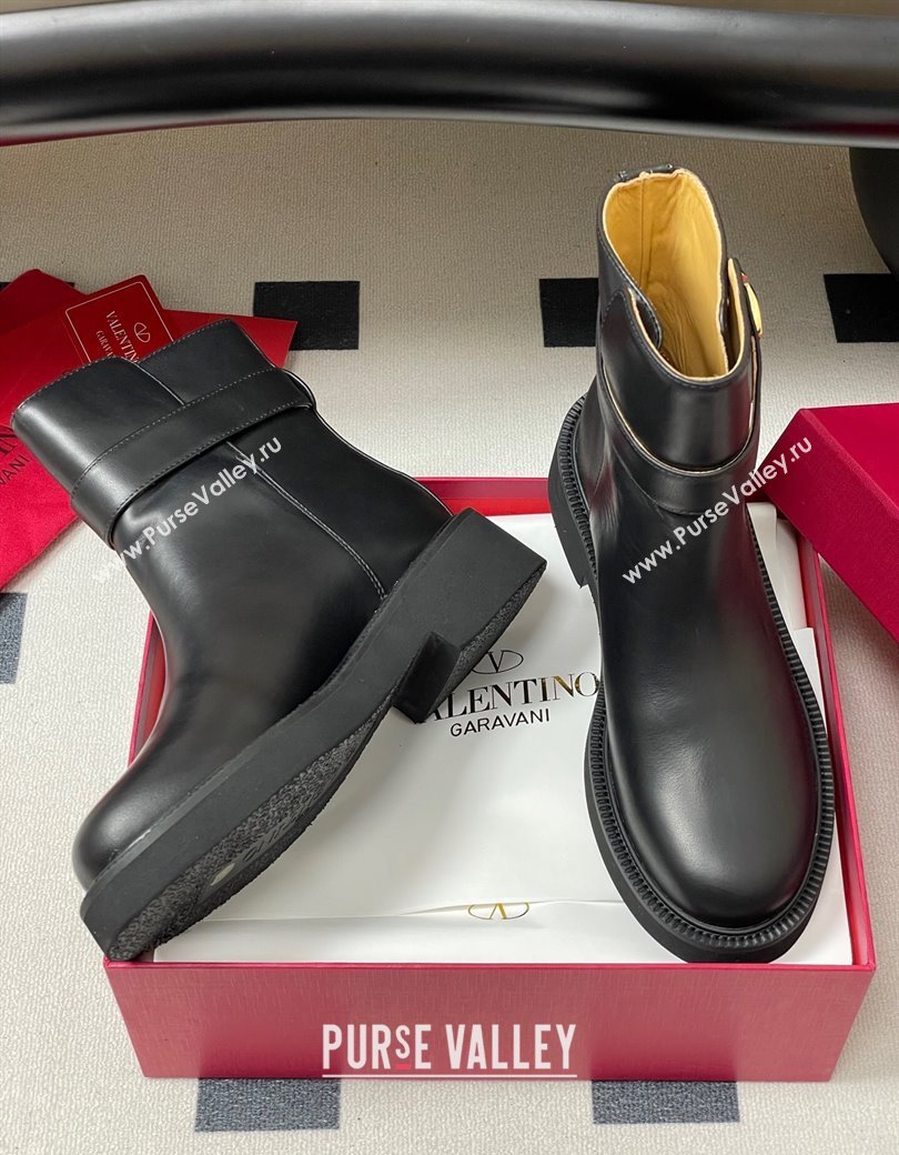 Valentino VLogo Signature Ankle Boots in Calfskin Black 2025 VA082102 (MD-250821006)