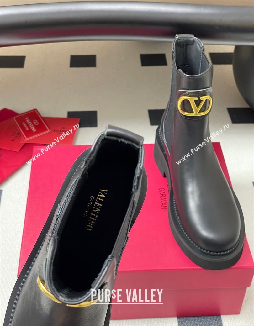 Valentino VLogo Signature Ankle Boots in Calfskin Black 2025 VA082103 (MD-250821007)