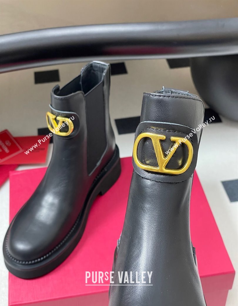 Valentino VLogo Signature Ankle Boots in Calfskin Black 2025 VA082103 (MD-250821007)